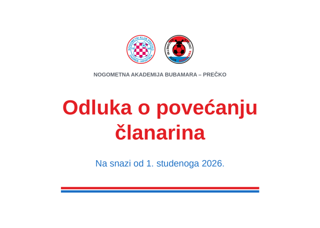 Odluka o povećanju članarina